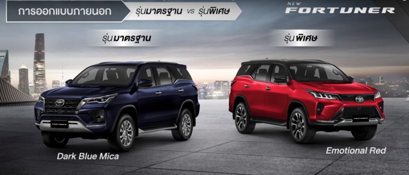 So sánh thân xe Toyota Fortuner 2021 bản tiêu chuẩn và bản Legender ...