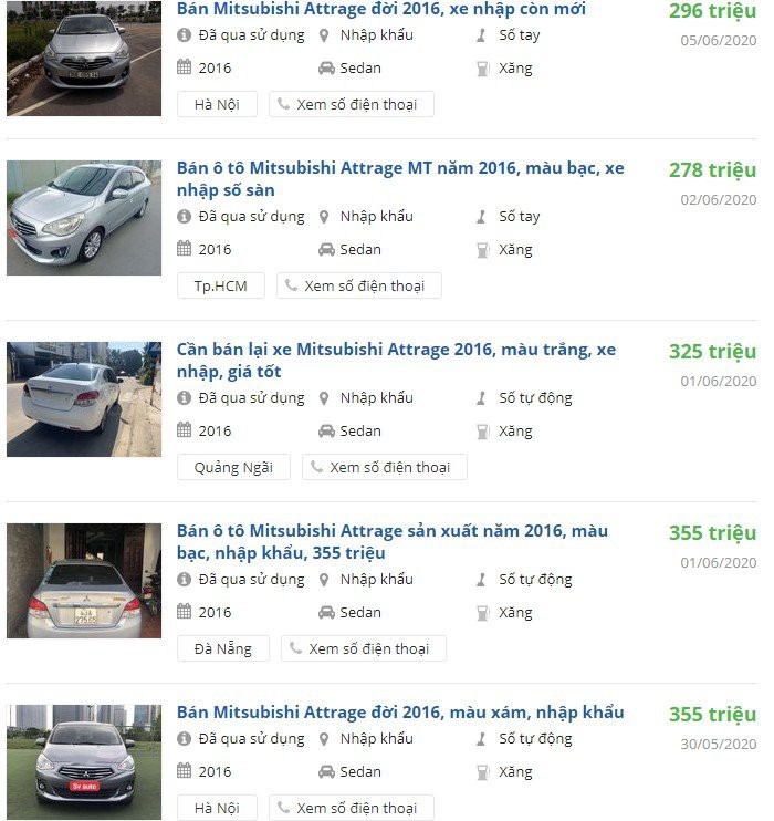 Mitsubishi Attrage đời 2016