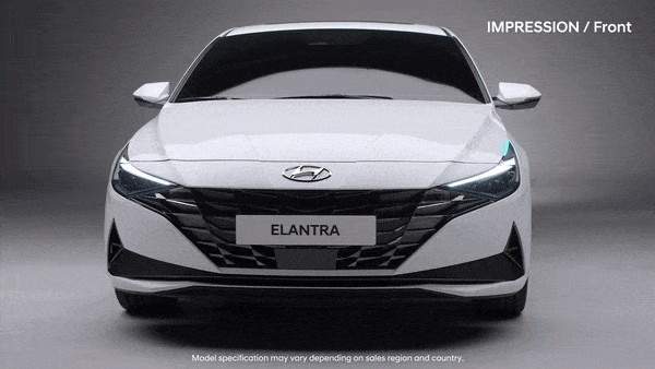 Hyundai Elantra 2021 sở hữu tạo hình đầu xe tươi mới, cá tính và sang trọng.