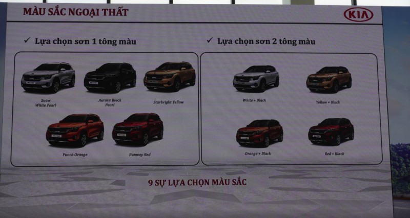 Các lựa chọn màu sơn ngoại thất Kia Seltos 2020...