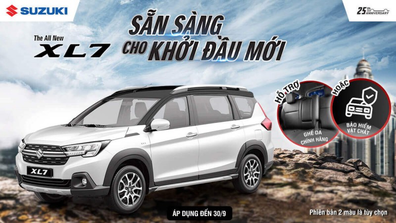 Suzuki XL7 dành ưu đãi cho khách hàng mua xe tháng 09.