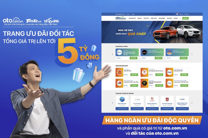 Các tính năng mới Otowiki, oto partner và Voucher.