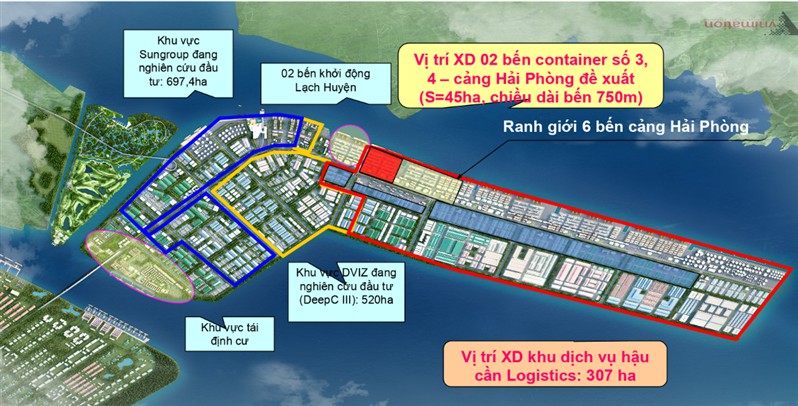 Sơ đồ hai bến container được phê duyệt đầu tư (Ảnh: Cảng Hải Phòng)