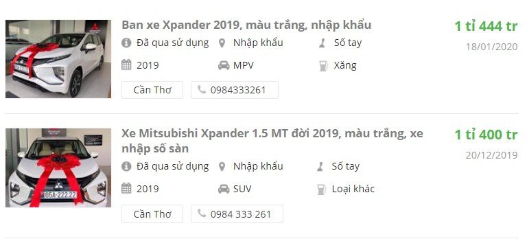 ảnh 1  Mitsubishi Xpander đội giá gần gấp 3 nhờ bốc được biển ngũ quý (Ảnh chụp màn hình Oto.com.vn)