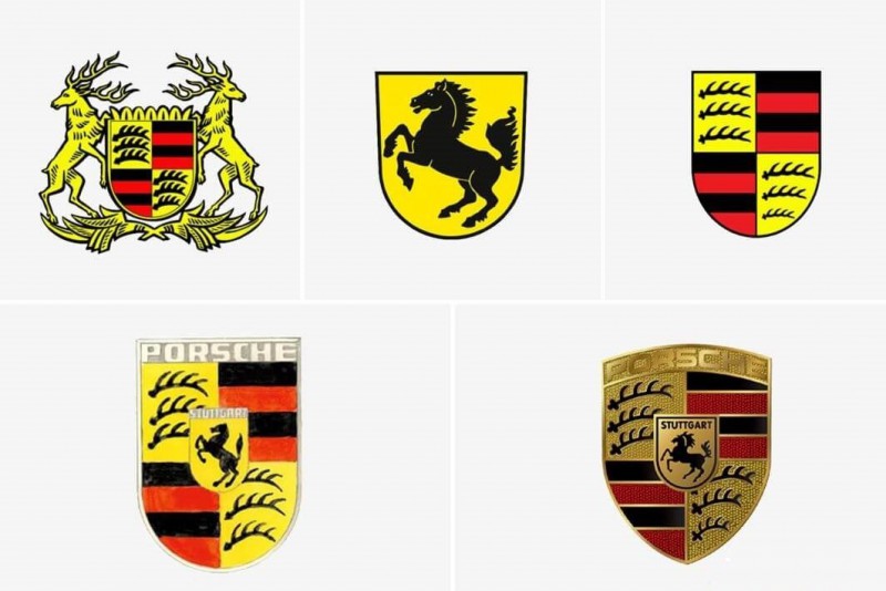 Những lần thay đổi của logo xe Porsche