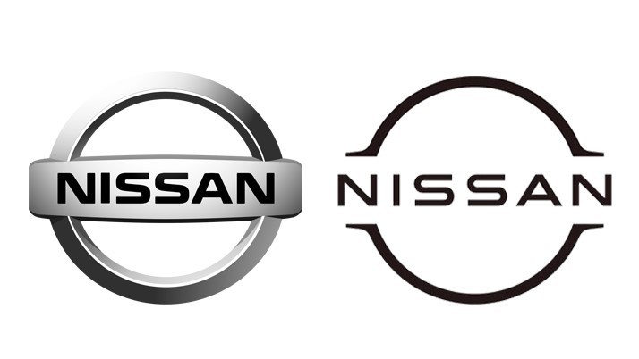 So sánh logo mới và logo cũ của Nissan.
