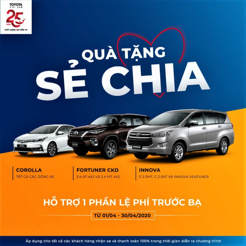 Toyota Việt Nam ưu đãi một phần phí trước bạ cho khách hàng mua xe. (Ảnh: Toyota Việt Nam)