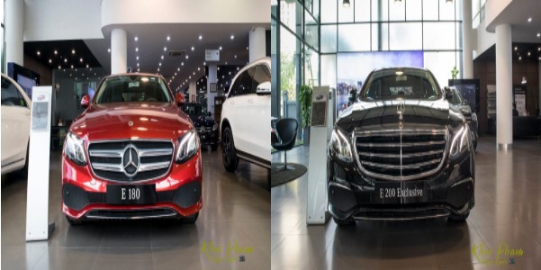 Mercedes-BenzE 180 và E 200 Exclusive khác biệt lớn nhất ở lưới tản nhiệt.