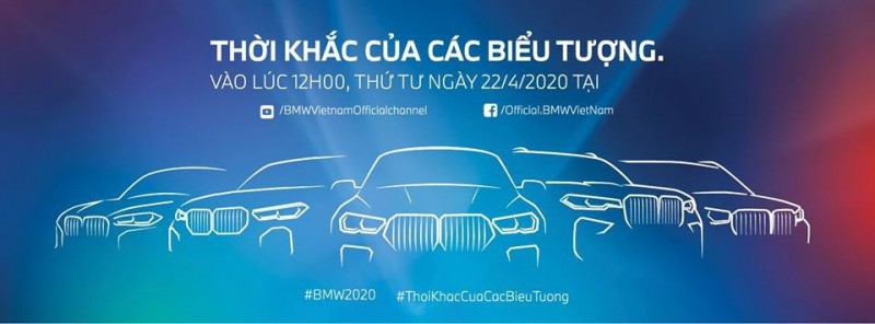 Banner sự kiện ra mắt xe BMW của Thaco.