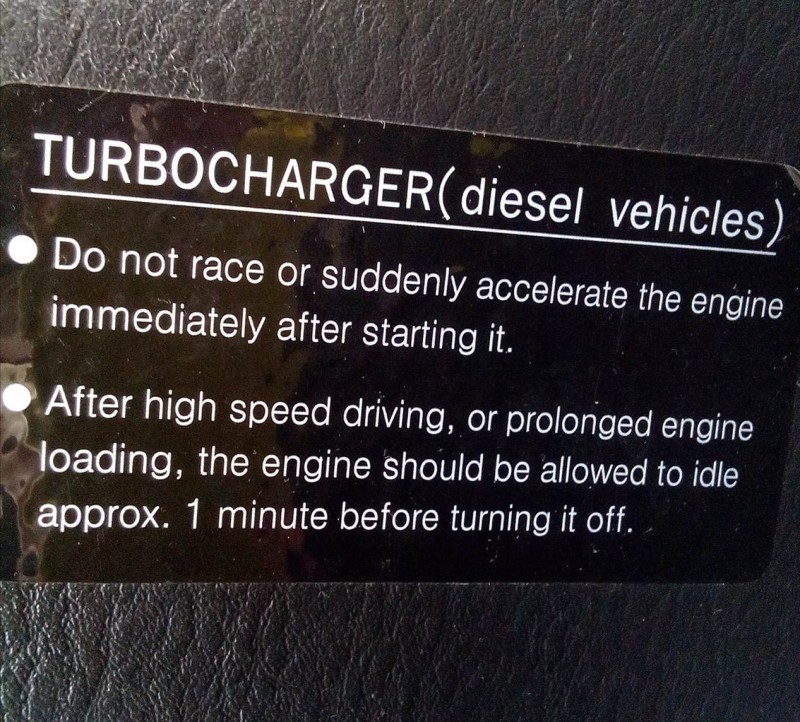 Khuyến cáo đối với xe ô tô sử dụng động cơ tăng áp (nhiên liệu diesel).