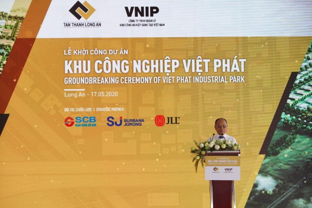 Ông Lê Thành, Chủ tịch HĐQT kiêm Tổng Giám đốc CTCP Tân Thành Long An phát biểu khai mạc buổi lễ.