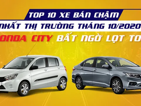 Top 10 xe bán chậm nhất thị trường tháng 10/2020: Honda City bất ngờ lọt top