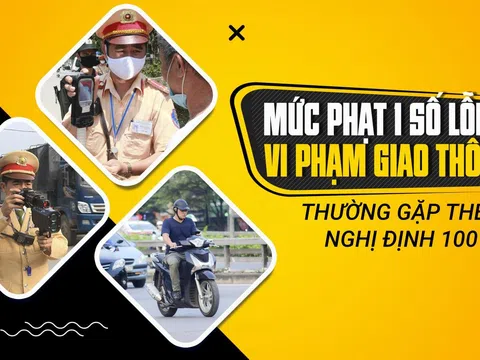 Infographic: Mức phạt các lỗi vi phạm giao thông thường gặp theo Nghị định 100