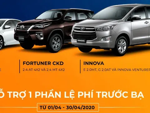 Toyota hỗ trợ phí trước bạ cho khách hàng mua xe Fortuner, Innova và Corolla Altis trong tháng 4