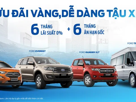 Ford Việt Nam triển khai chương trình lãi suất 0% trong vòng 6 tháng đầu