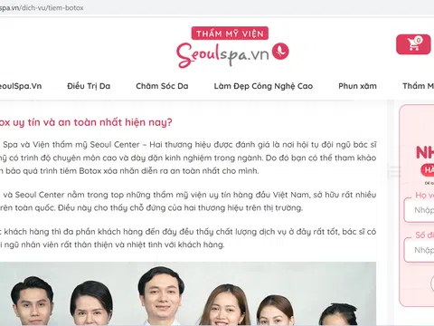 Quản lý y tế tại TPHCM: Seoulspa.vn quảng cáo thông tin gây hiểu nhầm!