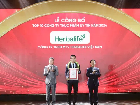 Herbalife Việt Nam được vinh danh Top 10 Công ty Thực phẩm uy tín lần thứ 4 liên tiếp