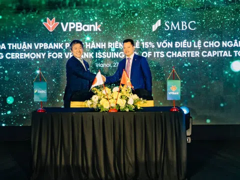 VPBank đạt thỏa thuận bán 15% vốn điều lệ cho Ngân hàng SMBC của Nhật Bản thu về gần 36.000 tỷ đồng