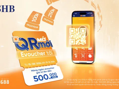 Nhận ngay E-voucher trị giá tới 500.000 VNĐ khi nhận tiền qua QRCode SHB