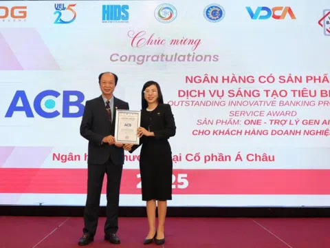 ACB giành danh hiệu "Ngân hàng bán lẻ tiêu biểu" và "Ngân hàng có sản phẩm dịch vụ sáng tạo"