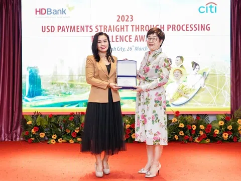 HDBank nhận “Giải thưởng chất lượng thanh toán quốc tế xuất sắc năm 2023” từ Citibank