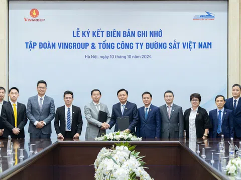 Tập đoàn Vingroup ký kết hợp tác thúc đẩy chuyển đổi xanh với Tổng Công ty Đường sắt Việt Nam
