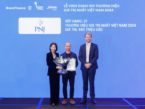 PNJ thăng hạng trong top 100 thương hiệu giá trị nhất Việt Nam