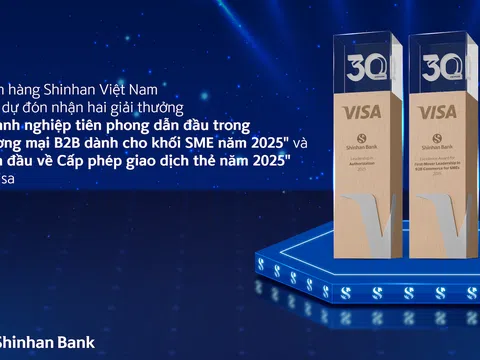 Shinhan Việt Nam nhận hai giải thưởng Visa, khẳng định vị thế dẫn đầu sản phẩm doanh nghiệp