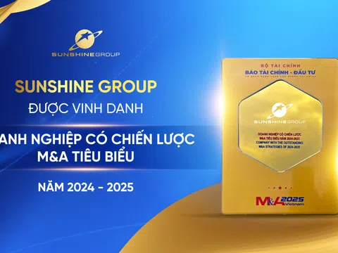 Sunshine Group được vinh danh “Doanh nghiệp có chiến lược M&A tiêu biểu năm 2024 - 2025” tại Diễn đàn M&A Việt Nam