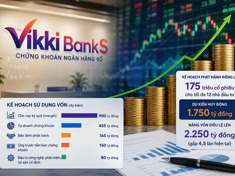 VikkiBankS lên kế hoạch huy động 1.750 tỷ đồng từ phát hành riêng lẻ