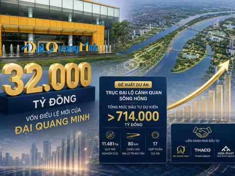 Tăng vốn lên 32.000 tỷ đồng, Đại Quang Minh chuẩn bị nguồn lực cho đại dự án sông Hồng