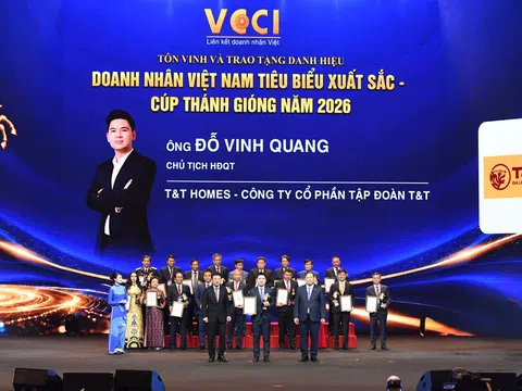 Phó Chủ tịch T&T Group Đỗ Vinh Quang được vinh danh Doanh nhân Việt Nam tiêu biểu - Cúp Thánh Gióng 2026