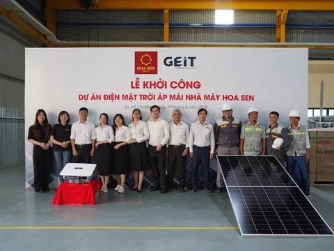 GEIT khởi công dự án điện mặt trời mái nhà thứ 10 cùng Tập đoàn Hoa Sen