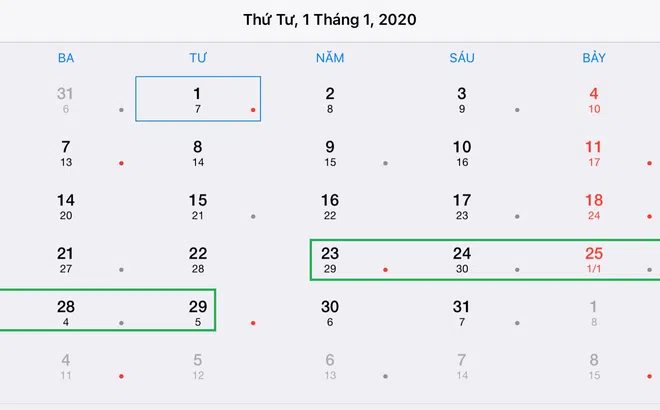 Nghỉ Tết Nguyên đán Canh Tý 2020 kéo dài bảy ngày