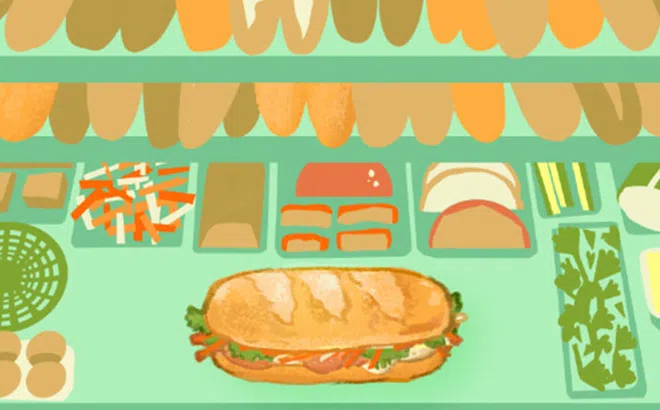 Bánh mì Việt Nam lên Google Doodles 