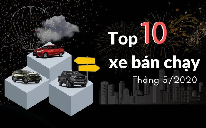 [Infographic] Top 10 mẫu xe bán chạy nhất tháng 5/2020