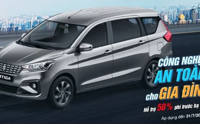 Tháng 7/2020, Suzuki Ertiga hỗ trợ 50% lệ phí trước bạ tới 40 triệu đồng