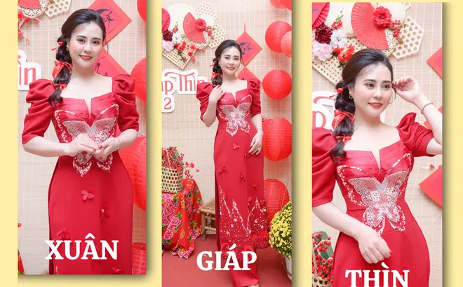 Hoa hậu Phan Kim Oanh rạng ngời trong sắc xuân Giáp Thìn 2024