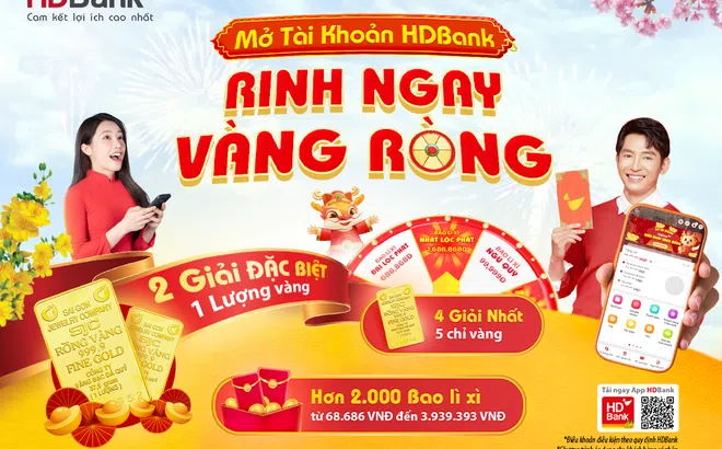 Hơn 100  khách hàng trúng vàng và hàng triệu đồng khi mở tài khoản HDBank