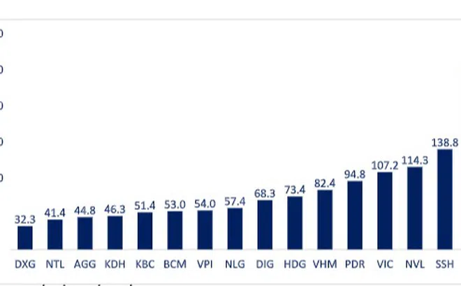 Bàn luận về vốn hoá và quỹ đất của các doanh nghiệp lớn ngành bất động sản