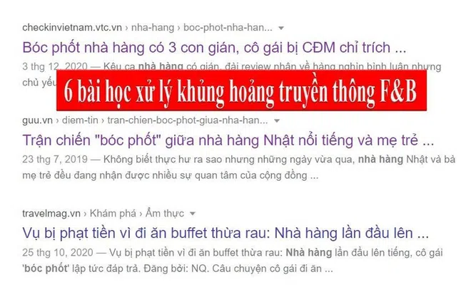 Ca xử lý khủng hoảng truyền thông F&B đi vào lòng đất và 6 bài học cá nhân
