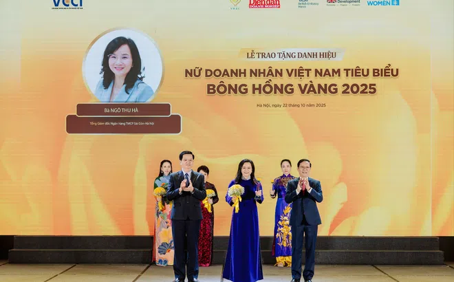 Tổng Giám đốc SHB Ngô Thu Hà được vinh danh “Nữ doanh nhân Việt Nam tiêu biểu - Bông hồng vàng” năm 2025